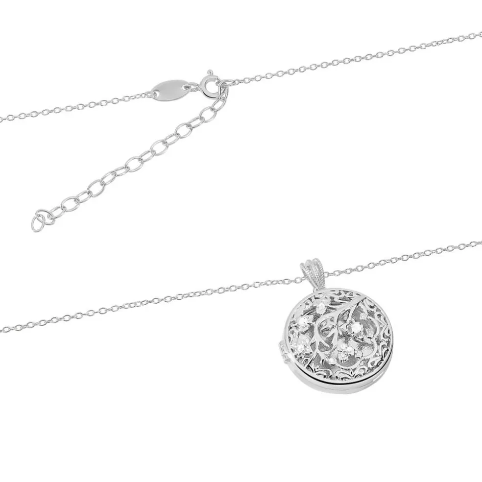 Collier Sautoir Fantine Argent Blanc Oxyde De Zirconium