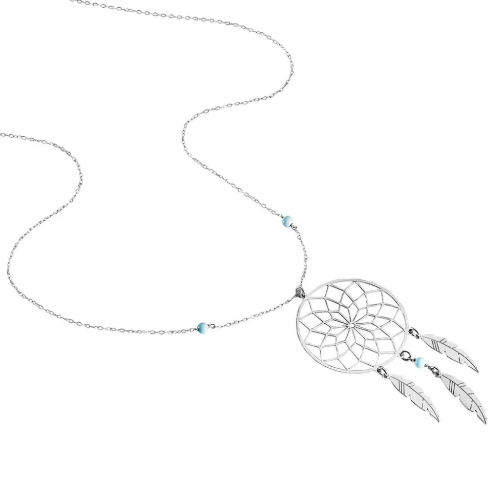 Collier Sautoir Misalie Argent Blanc