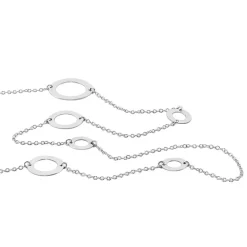 Collier Sautoir Paquito Argent Blanc