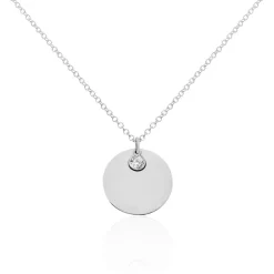 Collier Sautoir Paula Argent Blanc Oxyde De Zirconium