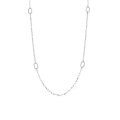 Collier Sautoir Soho Argent Blanc