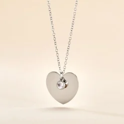 Collier Sautoir Ylla Argent Blanc Oxyde De Zirconium