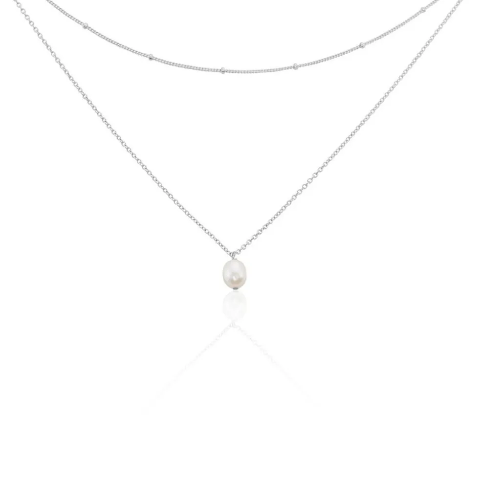 Collier Savino Argent Perle De Culture