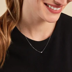 Collier Saya Argent Blanc Oxyde De Zirconium