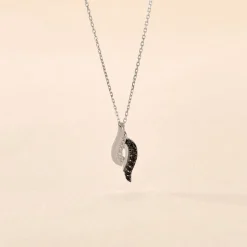 Collier Sculptural Or Blanc Diamant