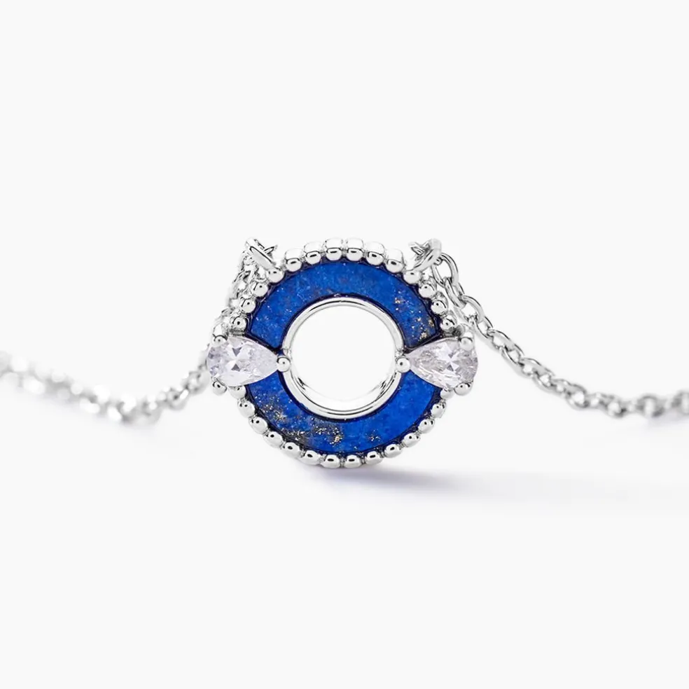 Collier Serafine Argent Blanc Lapis Lazuli Oxyde