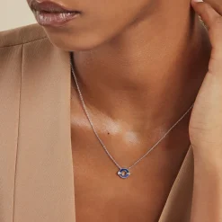 Collier Serafine Argent Blanc Lapis Lazuli Oxyde