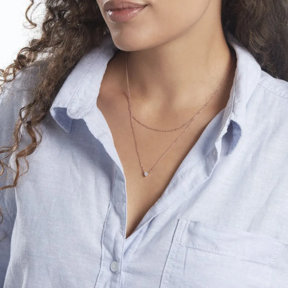 Collier Serres Argent Rose Oxyde De Zirconium