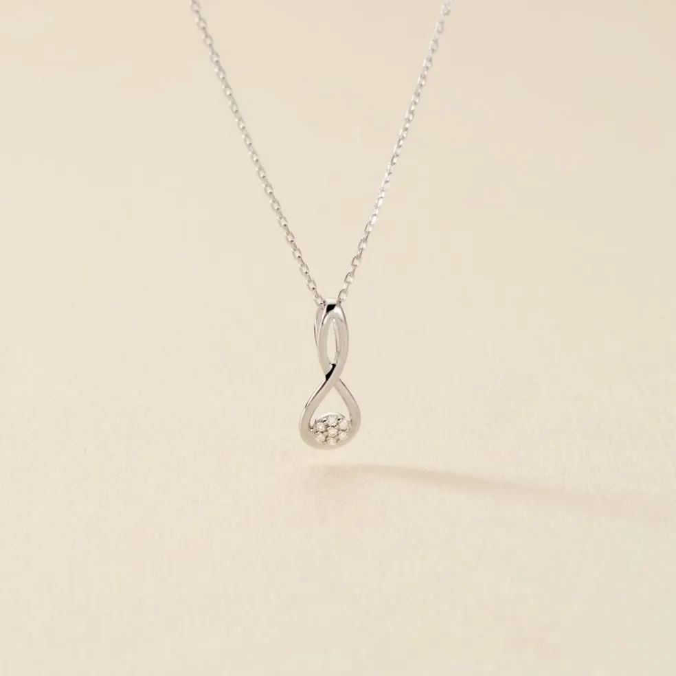 Collier Shaeen Or Blanc Diamant