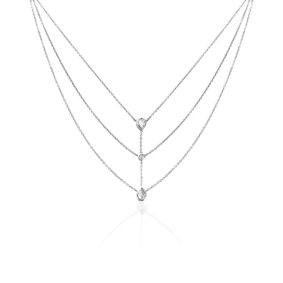 Collier Shanene Argent Blanc Oxyde De Zirconium