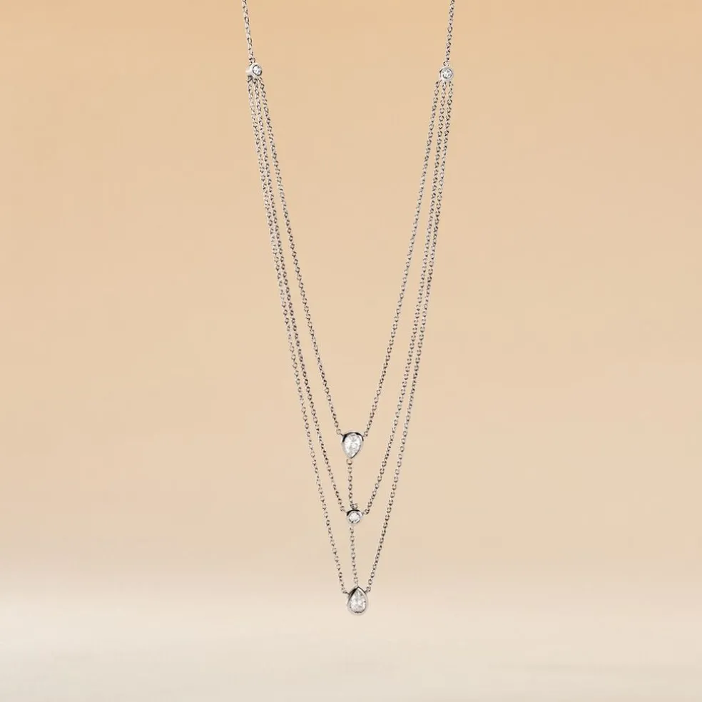 Collier Shanene Argent Blanc Oxyde De Zirconium