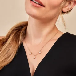 Collier Shiny Drops Plaqué Or Doré Oxyde De Zirconium