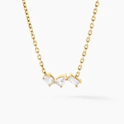 Collier Shiny Garden Or Jaune Oxyde De Zirconium