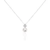 Collier Shirine Argent Blanc Perle De Culture Et Oxyde De Zirconium
