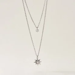 Collier Shone Argent Oxyde De Zirconium