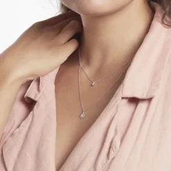 Collier Shone Argent Oxyde De Zirconium