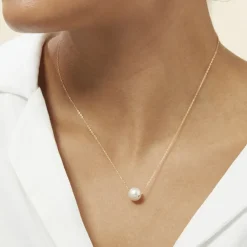 Collier Sissy Or Jaune Perle De Culture