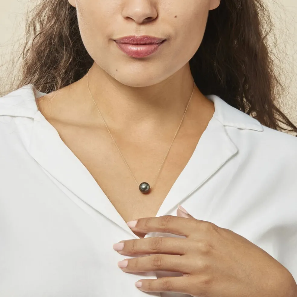 Collier Sissy Or Jaune Perle De Culture De Tahiti