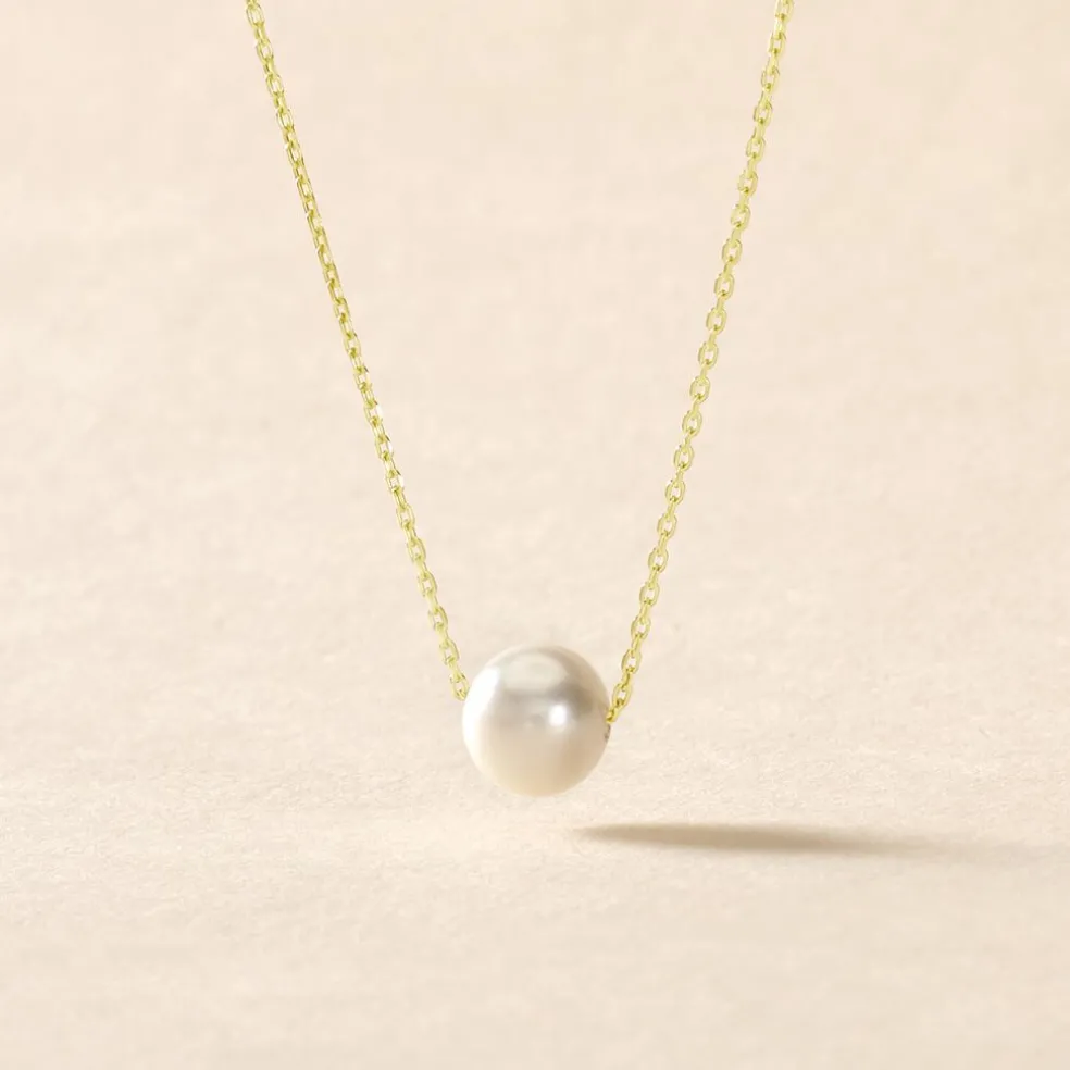 Collier Sissy Or Jaune Perle De Culture