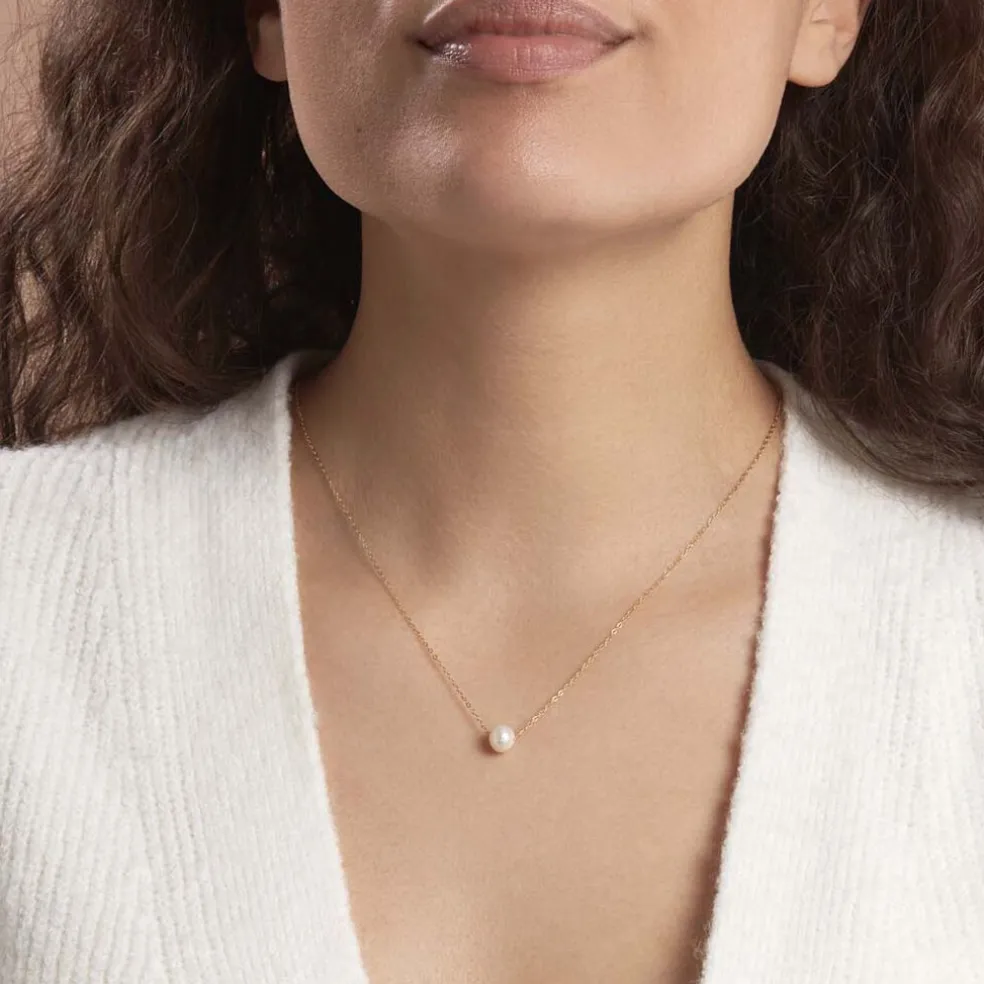 Collier Sissy Or Jaune Perle De Culture