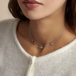 Collier Sixties Argent Blanc