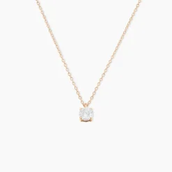 Collier Solitaire Argent Rose Lylwenn Oxyde De Zirconium