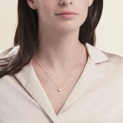 Collier Solitaire Argent Rose Lylwenn Oxyde De Zirconium