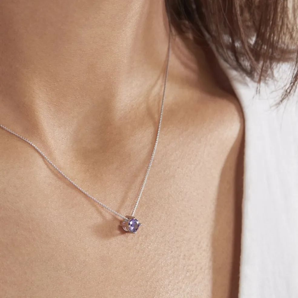 Collier Solitaire Argent Blanc Rio Santa Teresa Oxyde De Zirconium