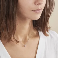 Collier Solitaire Argent Blanc Rio Santa Teresa Oxyde De Zirconium