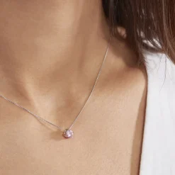 Collier Solitaire Argent Blanc Rio Santa Teresa Oxyde De Zirconium