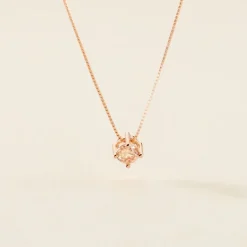 Collier Solitaire Argent Rose Rio Santa Teresa Oxyde De Zirconium