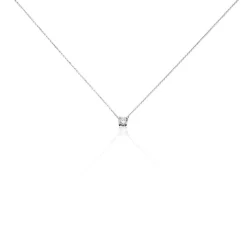 Collier Solitaire Victoria Platine Blanc Diamant