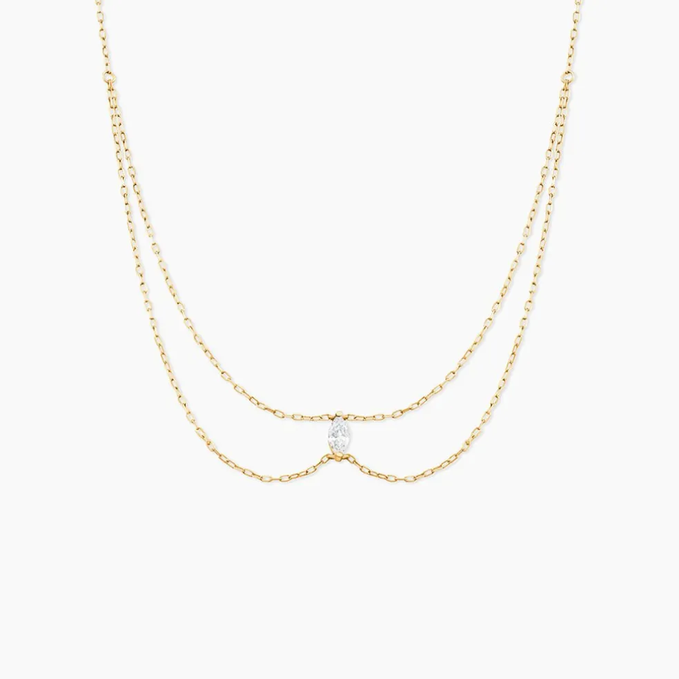 Collier Sparkle Or Jaune Oxyde De Zirconium