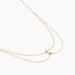 Collier Sparkle Or Jaune Oxyde De Zirconium