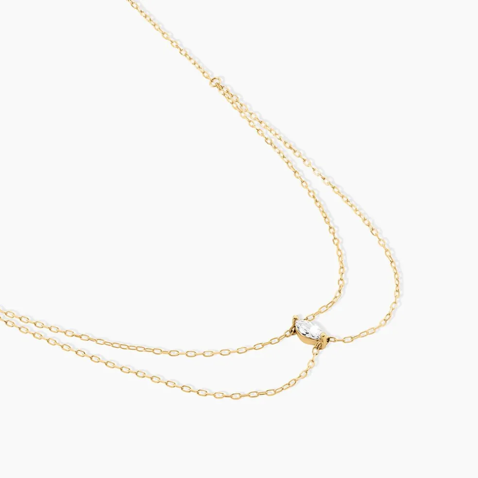 Collier Sparkle Or Jaune Oxyde De Zirconium