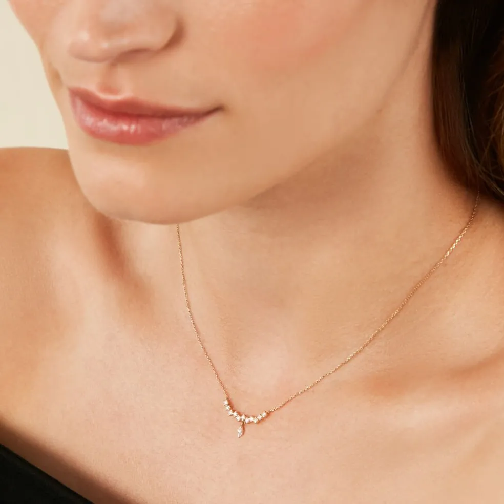 Collier Sparkle Or Jaune Oxyde De Zirconium