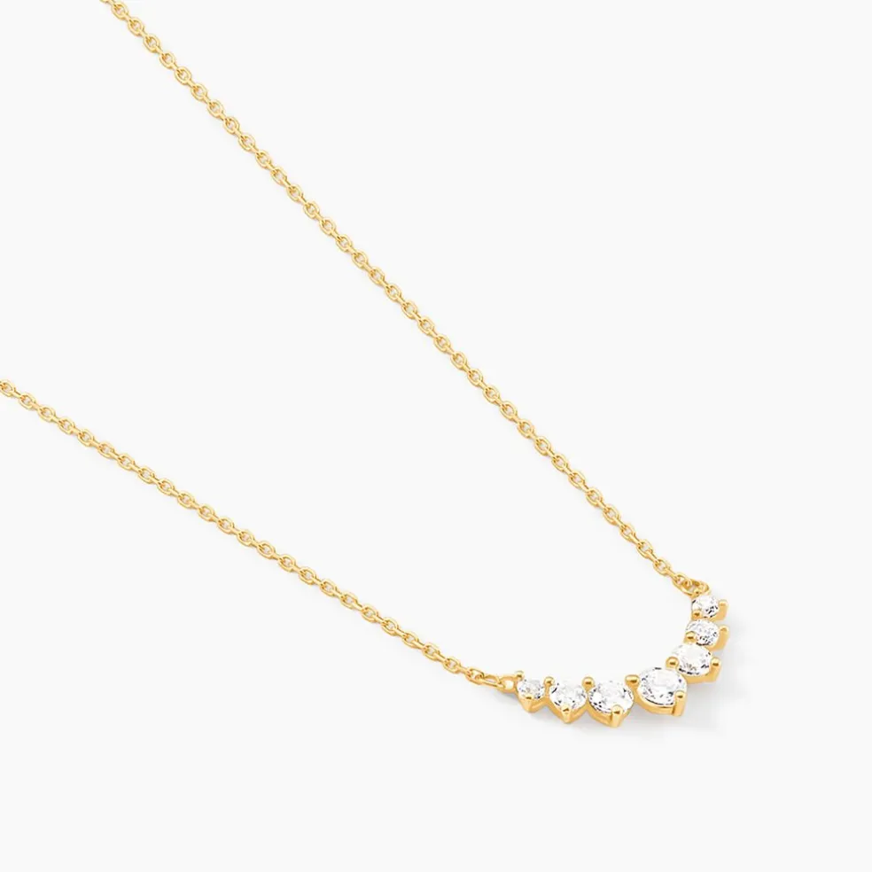 Collier Sparkle Or Jaune Oxyde De Zirconium