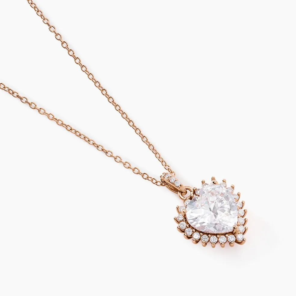 Collier Sphinx Argent Rose Oxyde De Zirconium