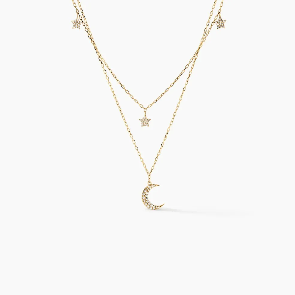 Collier Stellar Or Jaune Oxyde De Zirconium