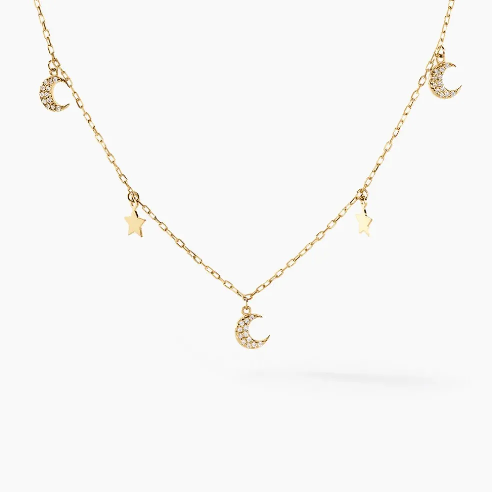 Collier Stellar Or Jaune Oxyde De Zirconium