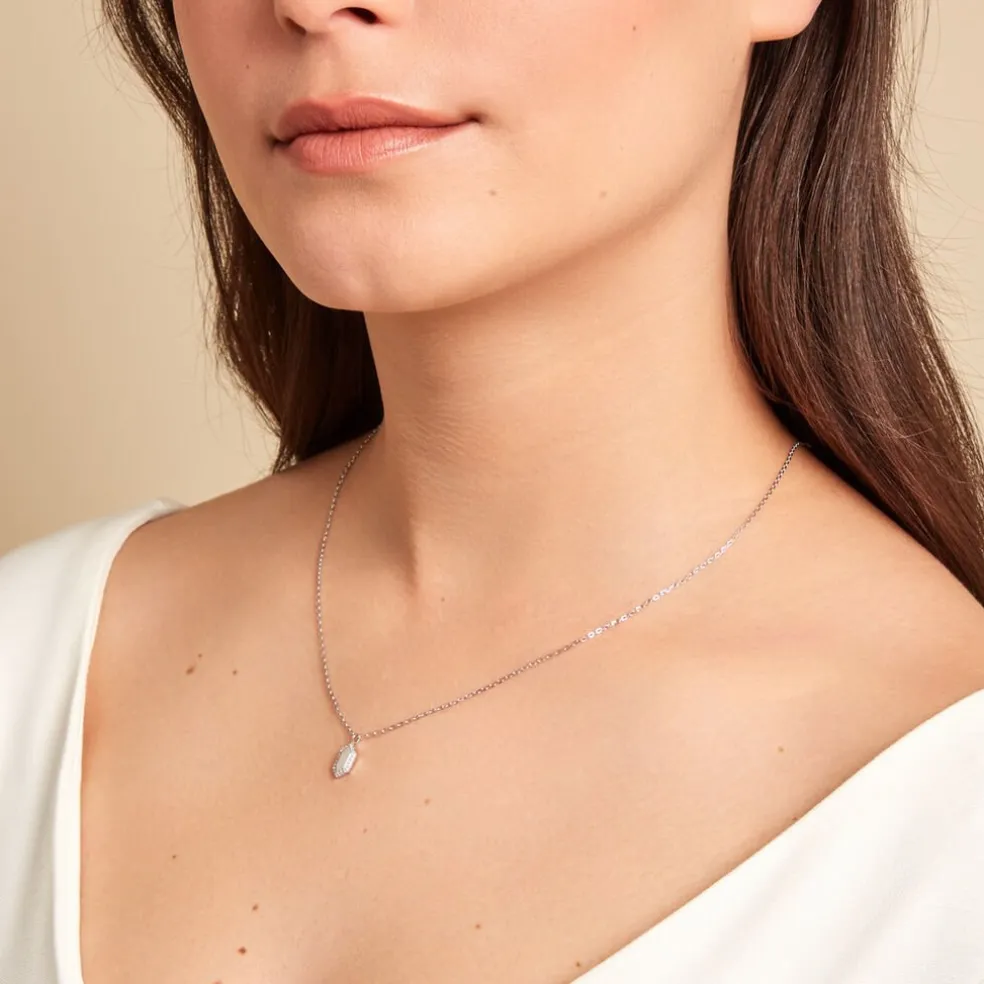 Collier Stellie Argent Blanc Oxyde De Zirconium