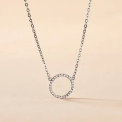 Collier Stip Or Blanc Oxyde De Zirconium