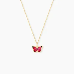 Collier Sulivia Papillon Or Jaune
