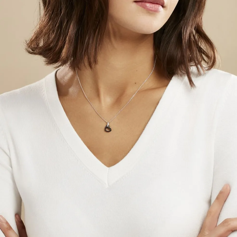 Collier Sumeyra Argent Blanc Céramique Et Oxyde De Zirconium