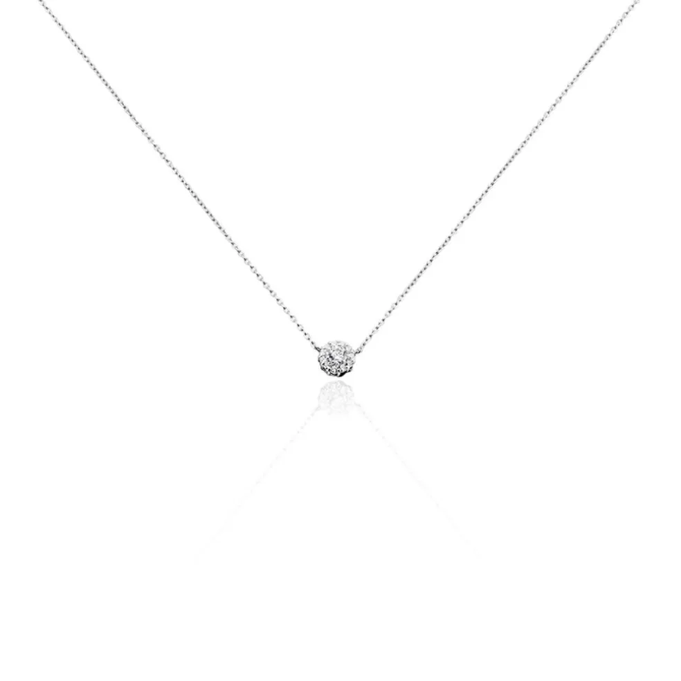 Collier Swanny Argent Blanc Oxyde De Zirconium