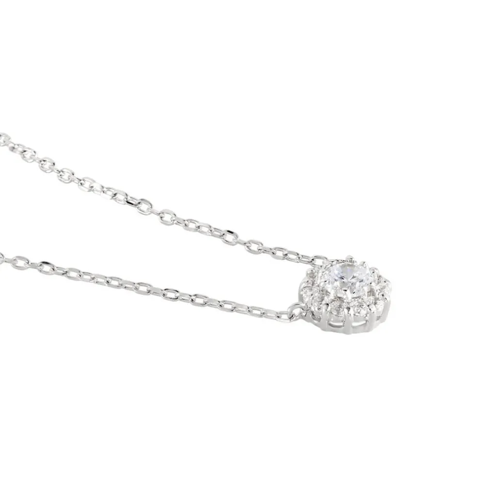 Collier Swanny Argent Blanc Oxyde De Zirconium
