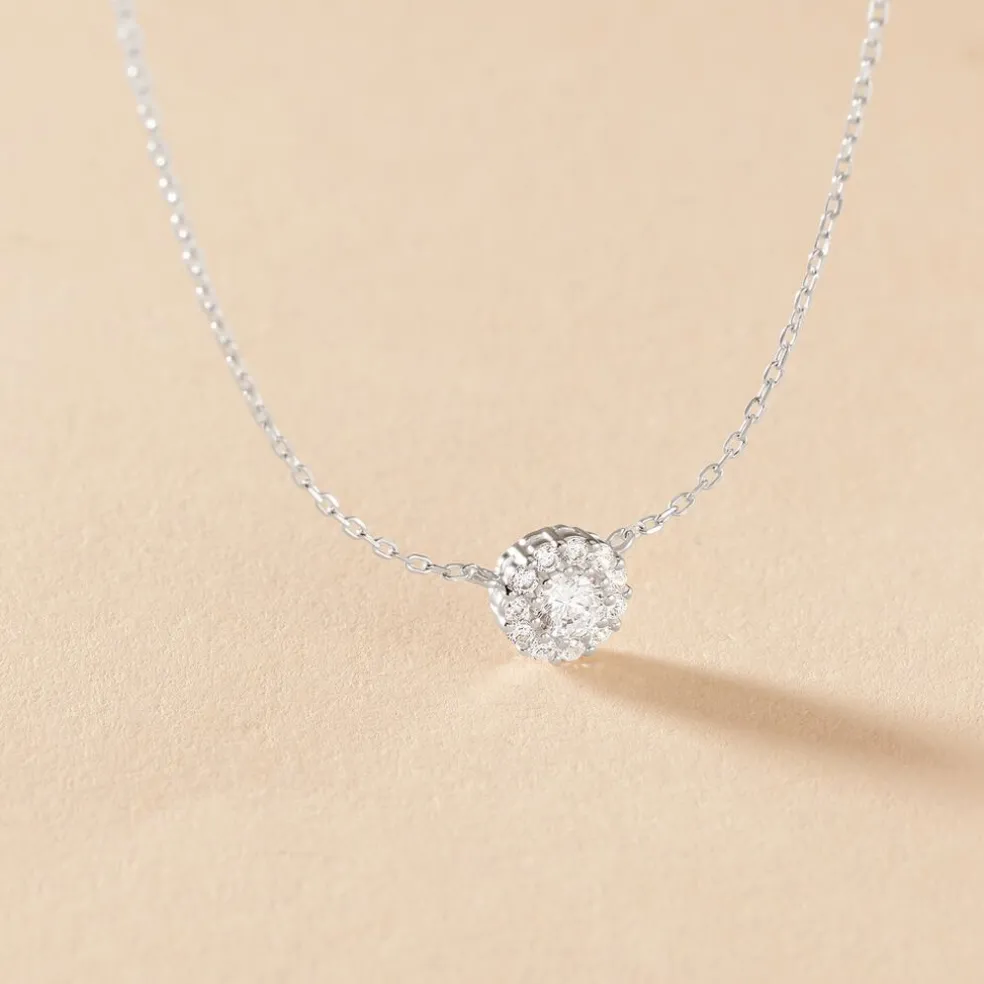 Collier Swanny Argent Blanc Oxyde De Zirconium