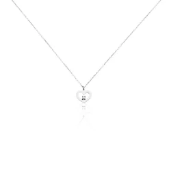 Collier Sweet Heart Or Blanc Diamant