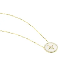 Collier Sweet Rosace Or Jaune Oxyde De Zirconium