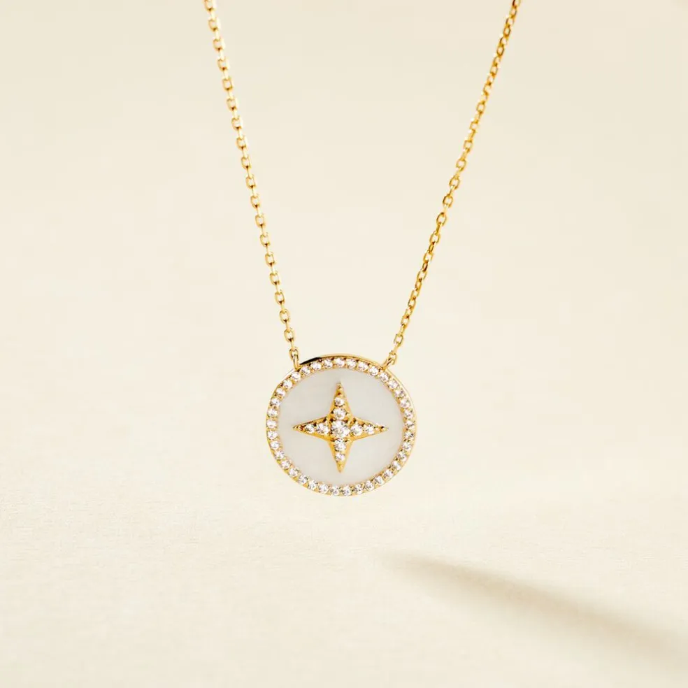 Collier Sweet Rosace Or Jaune Oxyde De Zirconium